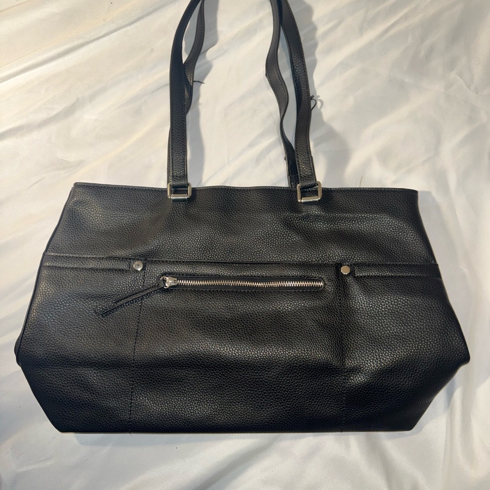 Seven Days Black Leather Handbag